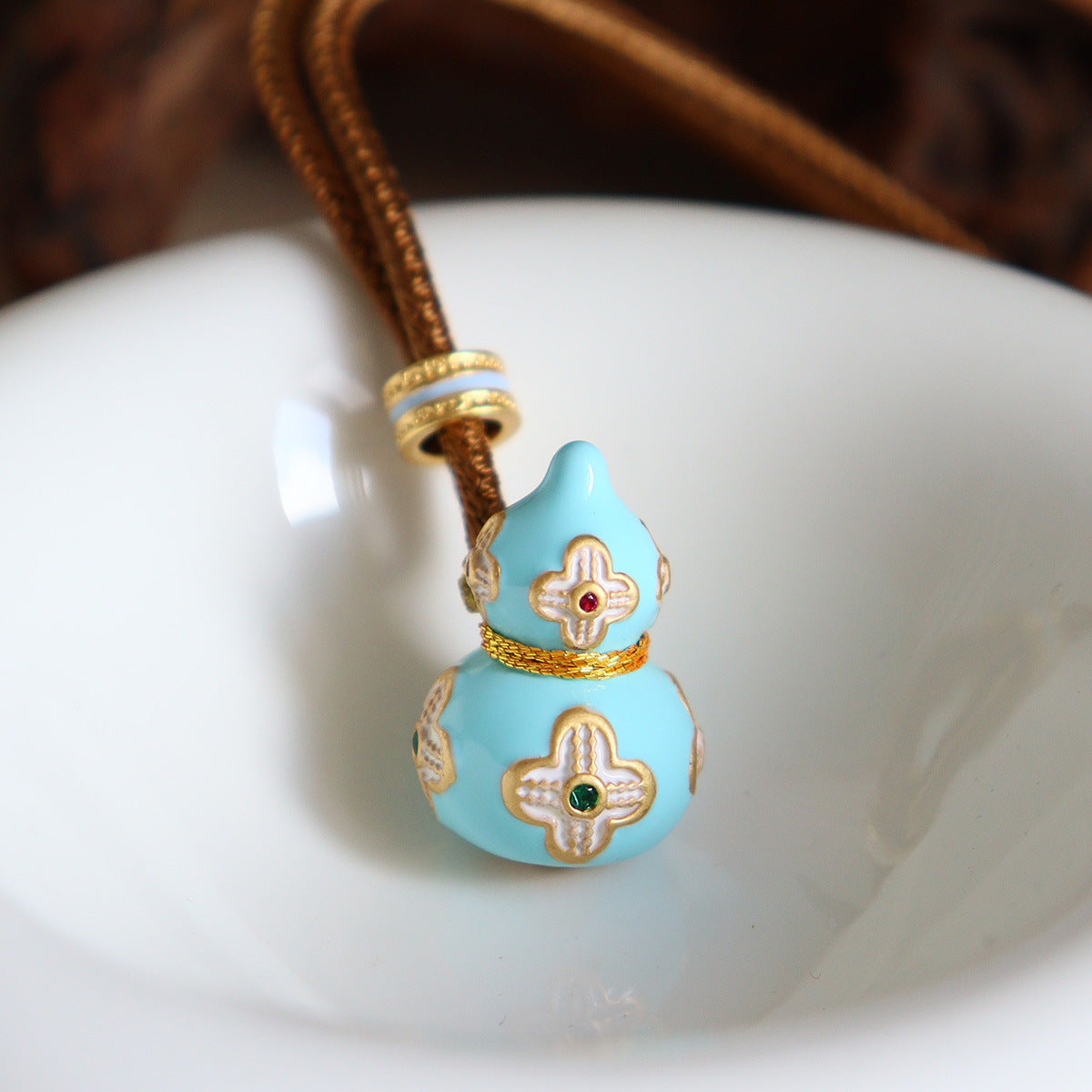 Fortune Gourd Enamel Long Necklace