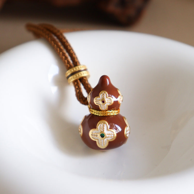 Fortune Gourd Enamel Long Necklace
