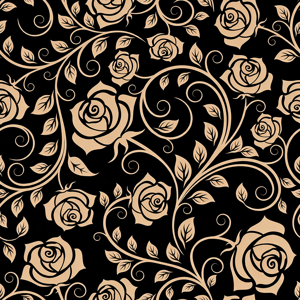 Golden Black Elegant Flower Gift Box