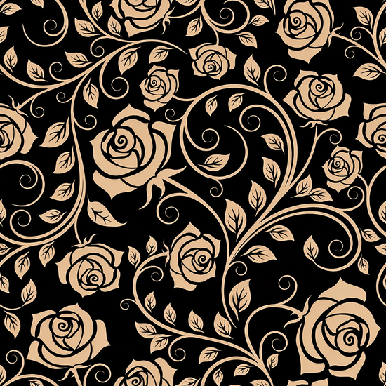 Golden Black Elegant Flower Gift Box