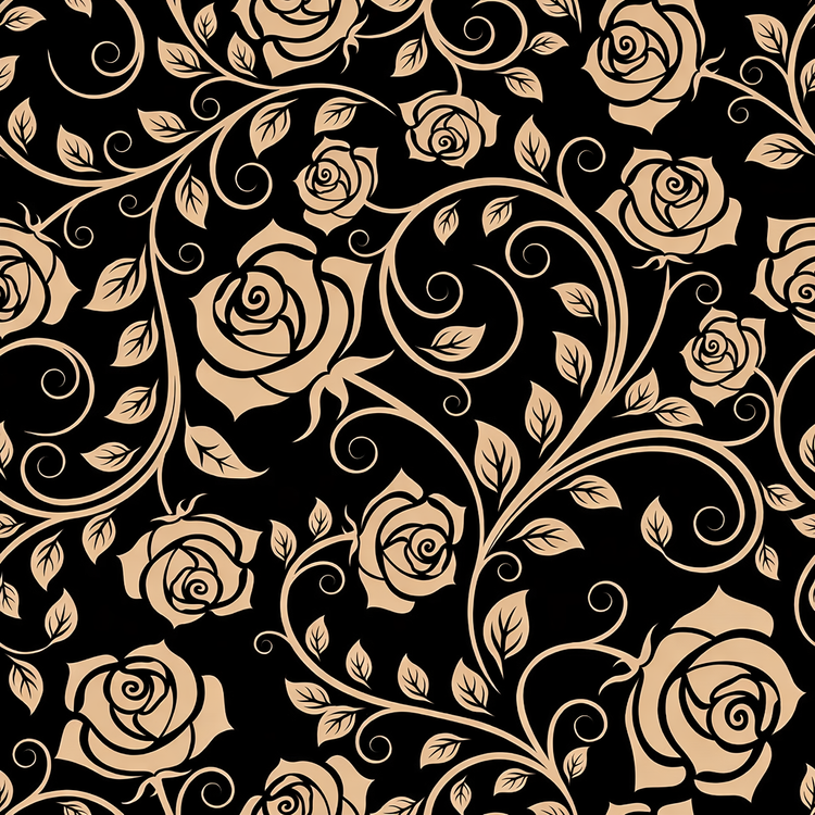 Golden Black Elegant Flower Gift Box