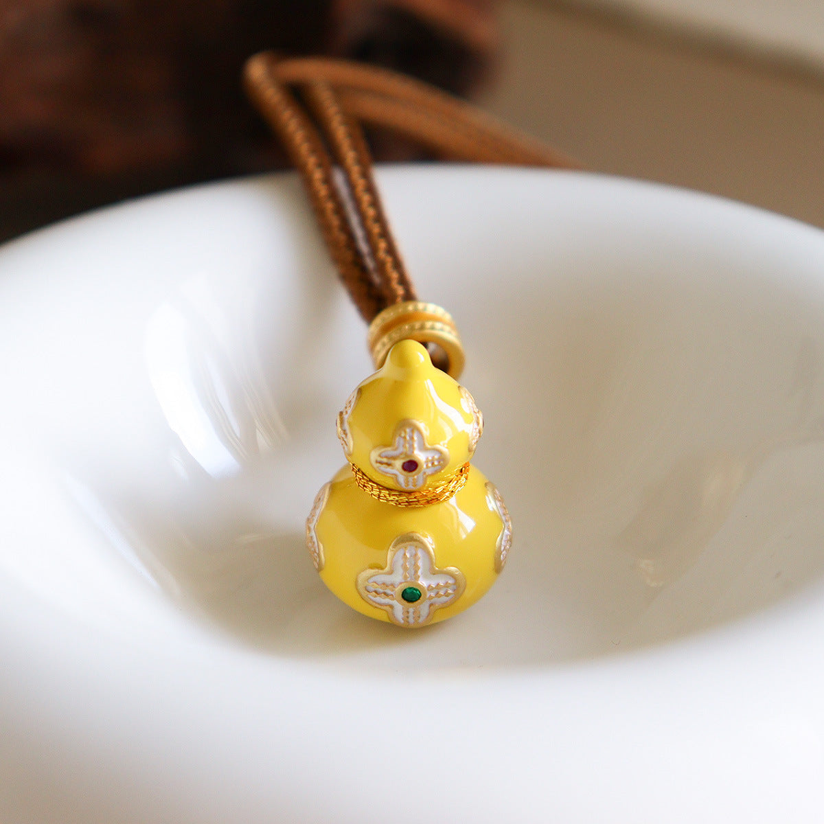 Fortune Gourd Enamel Long Necklace