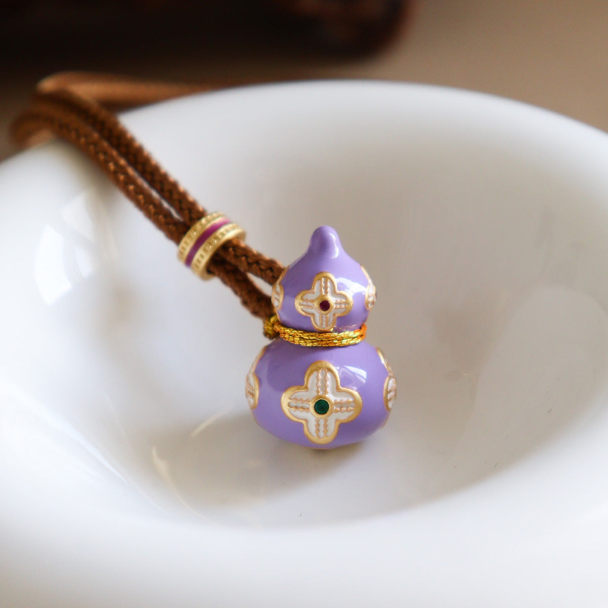 Fortune Gourd Enamel Long Necklace