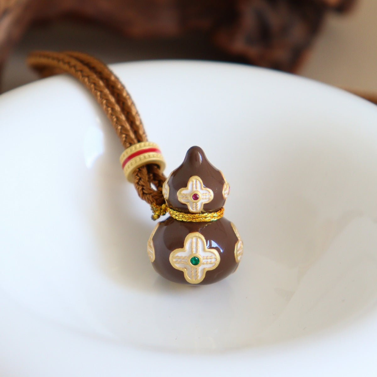 Fortune Gourd Enamel Long Necklace