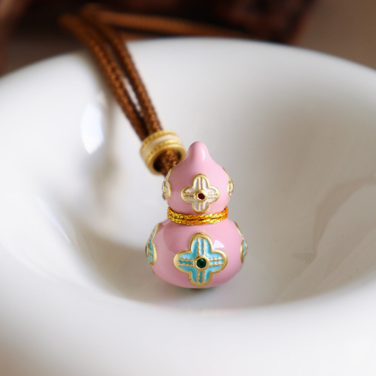 Fortune Gourd Enamel Long Necklace